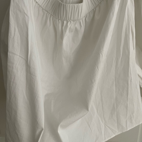 Milly of New York White Poplin Off the Shoulder Blouse - Picture 6 of 7